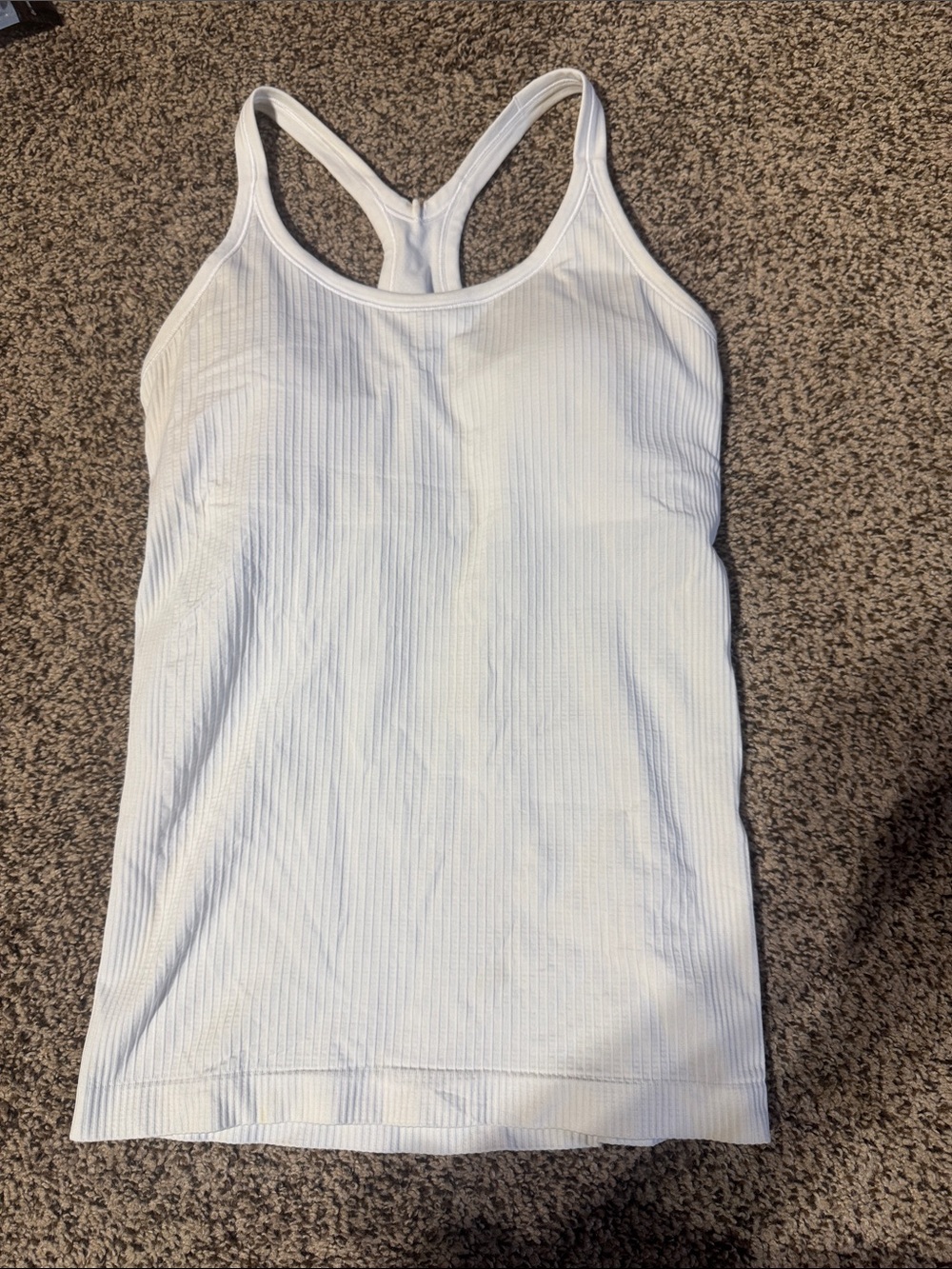 lululemon athletica White Ribbed Racerback Tank Top